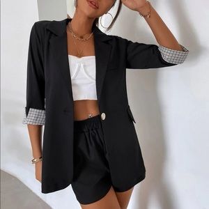 2 Piece Blazer Set•Front Pockets On Shorts
